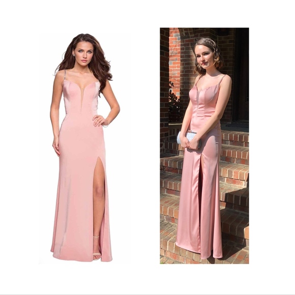 La Femme Dresses & Skirts - Formal Dress {2} Blush Pink Plunging Sweetheart